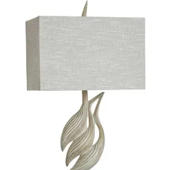 Hot Kirklands Home Whitewashed Carved Egrets Buffet Lamp Gray