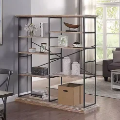 Online Kirklands Home Whitewashed Etagere Industrial Bookcase