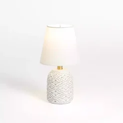 Online Kirklands Home washed Fleur Table Lamp White