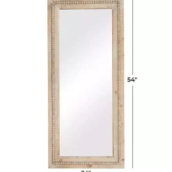 Online Kirklands Home Whitewashed Natural Beaded Wood Wall Mirror