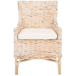 Discount Kirklands Home washed Rattan Cristen Accent Chair White