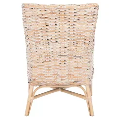 Discount Kirklands Home washed Rattan Cristen Accent Chair White