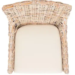 Discount Kirklands Home washed Rattan Cristen Accent Chair White