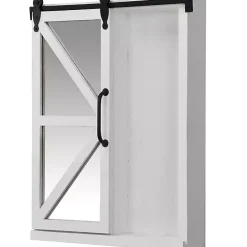 Online Kirklands Home washed Sliding Barn Door Wall Cabinet White