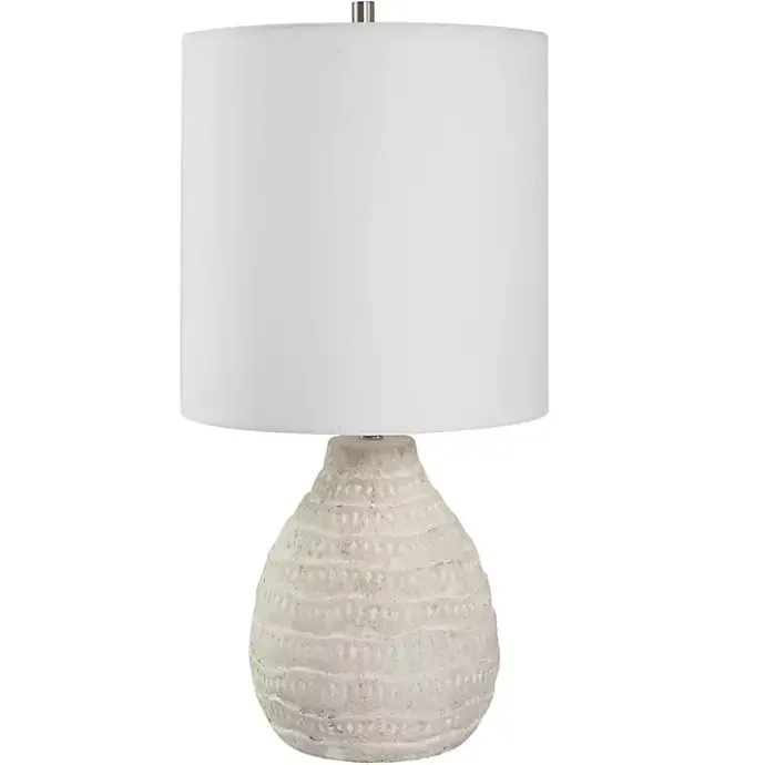 New Kirklands Home washed Textured Ellie Table Lamp White
