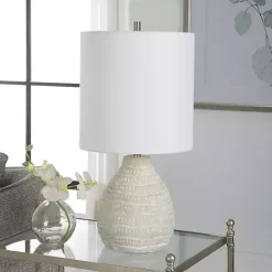 New Kirklands Home washed Textured Ellie Table Lamp White