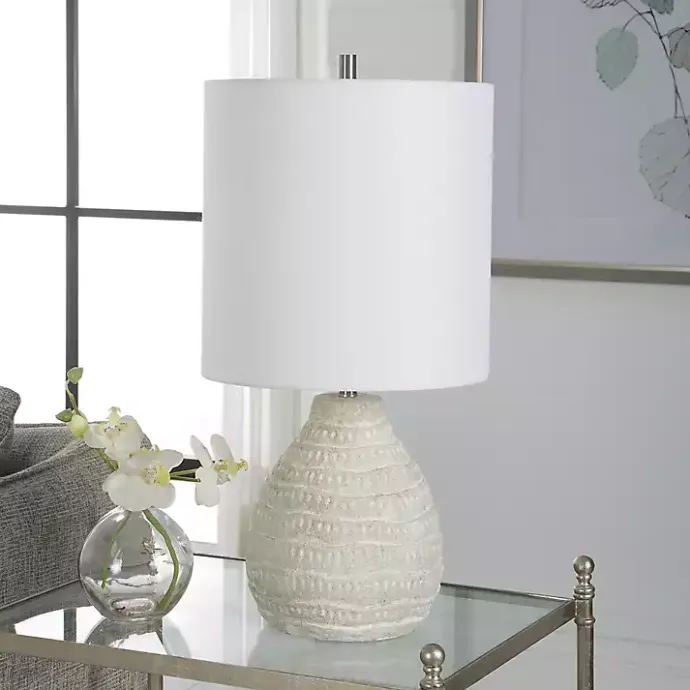 New Kirklands Home washed Textured Ellie Table Lamp White
