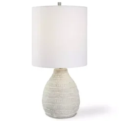New Kirklands Home washed Textured Ellie Table Lamp White