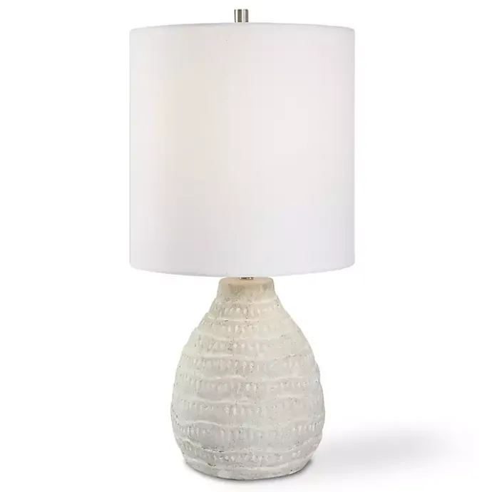 New Kirklands Home washed Textured Ellie Table Lamp White