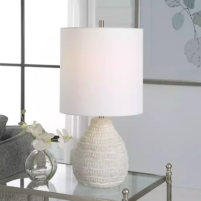 New Kirklands Home washed Textured Ellie Table Lamp White