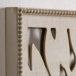New Kirklands Home washed Wood Fern Wall Plaques, Set of 2 White