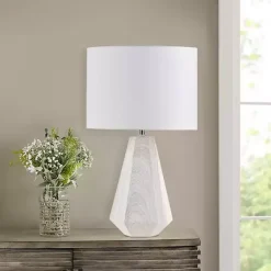 Online Kirklands Home washed Wood Flynn Table Lamp White