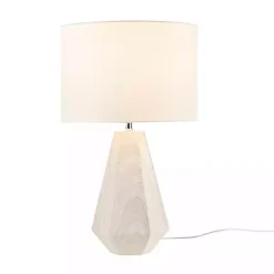 Online Kirklands Home washed Wood Flynn Table Lamp White