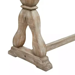 Kirklands Home Whitewashed Wood Trestle Base Console Table