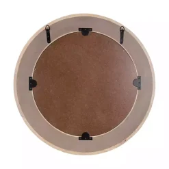 New Kirklands Home washed Woodgrain Round Wall Mirror White