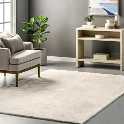Best Kirklands Home Whitlow Cream Shag Washable Area Rug, 5x8 Ivory