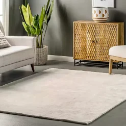 New Kirklands Home Whitlow Shag Washable Area Rug, 6x9 Ivory