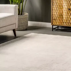New Kirklands Home Whitlow Shag Washable Area Rug, 6x9 Ivory