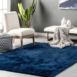 Clearance Kirklands Home Whitlow Navy Shag Washable Area Rug, 8x10 Blue