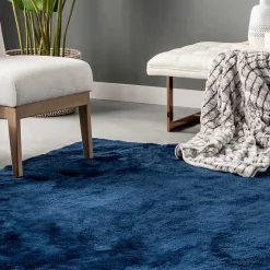 Clearance Kirklands Home Whitlow Navy Shag Washable Area Rug, 8x10 Blue