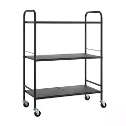 Discount Kirklands Home Wide Metal 3-Tier Storage Cart Black