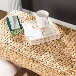 Hot Kirklands Home Wiley Woven Hyacinth Bench with White Base