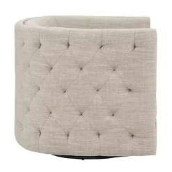 Online Kirklands Home Wilson Tufted Taupe Swivel Accent Chair Tan