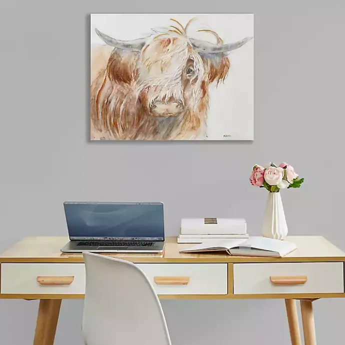New Kirklands Home Windswept Highland Bull Canvas Art Print
