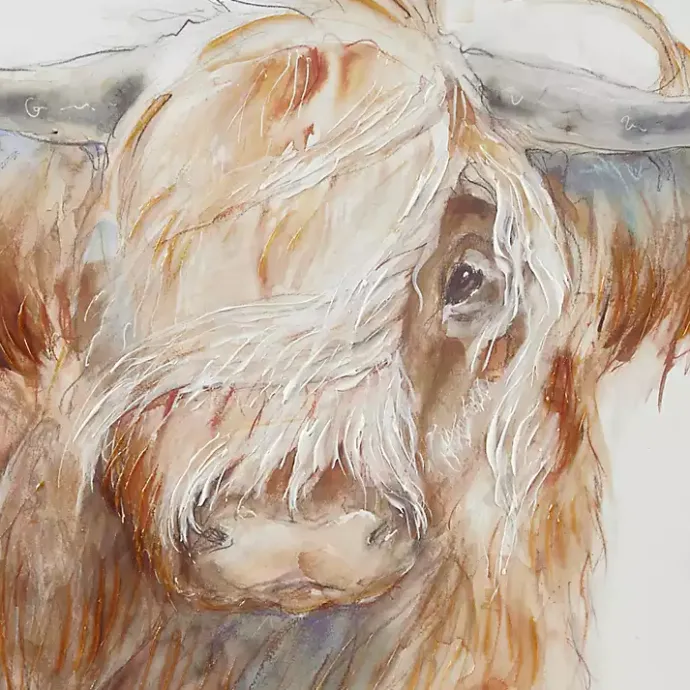 New Kirklands Home Windswept Highland Bull Canvas Art Print