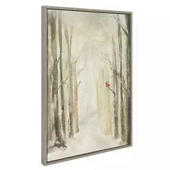 Best Kirklands Home Winter Forest Landscape Framed Canvas Art Print White