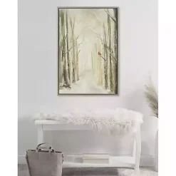 Best Kirklands Home Winter Forest Landscape Framed Canvas Art Print White
