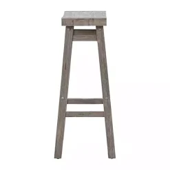 Kirklands Home Wire Brushed Saddle Wood Bar Stool Gray