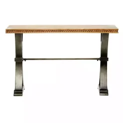 Online Kirklands Home Wood & Metal Trestle Base Console Table