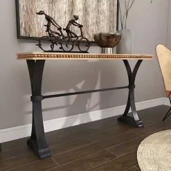 Online Kirklands Home Wood & Metal Trestle Base Console Table