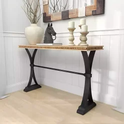 Online Kirklands Home Wood & Metal Trestle Base Console Table