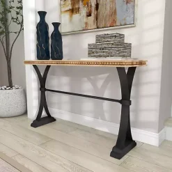 Online Kirklands Home Wood & Metal Trestle Base Console Table