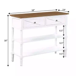 Online Kirklands Home Wood & Traditional Console Table White