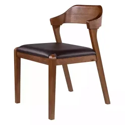 Online Kirklands Home Wood and Faux Leather Dining Chair Black