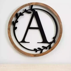 Hot Kirklands Home Wood and Metal Laurel Monogram A Plaque