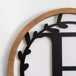 Sale Kirklands Home Wood and Metal Laurel Monogram E Plaque