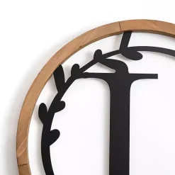 Kirklands Home Wood and Metal Laurel Monogram L Plaque