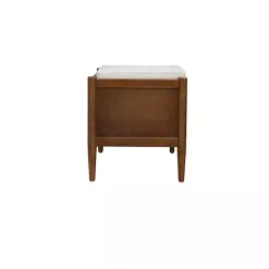 Best Kirklands Home Wood Arcadia Storage Bench with Cushion White
