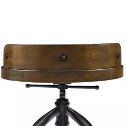 Clearance Kirklands Home Wood Edgar Industrial Adjustable Stool Brown