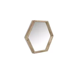 Online Kirklands Home Wood Frame Hexagon Wall Mirror