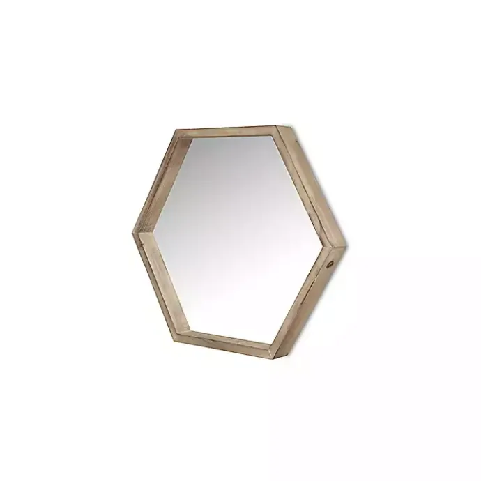 Online Kirklands Home Wood Frame Hexagon Wall Mirror