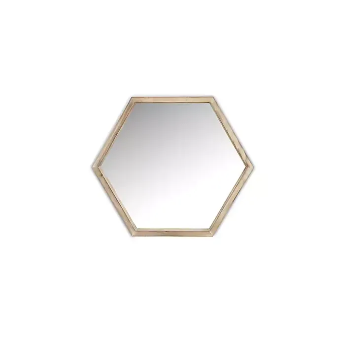 Online Kirklands Home Wood Frame Hexagon Wall Mirror
