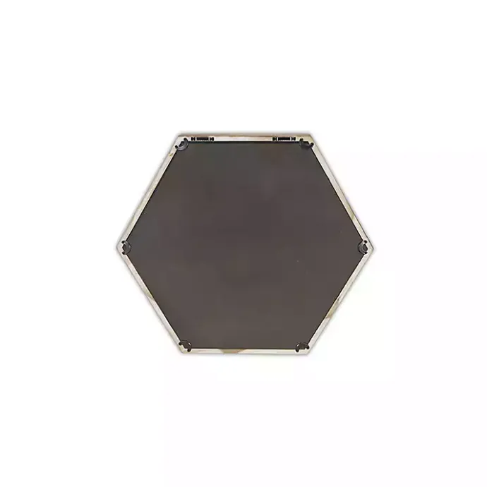 Online Kirklands Home Wood Frame Hexagon Wall Mirror