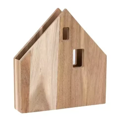 Sale Kirklands Home Wood House Shaped Napkin Holder Brown