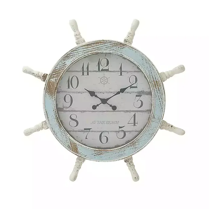 Discount Kirklands Home Wood Ship Wheel Wall Clock