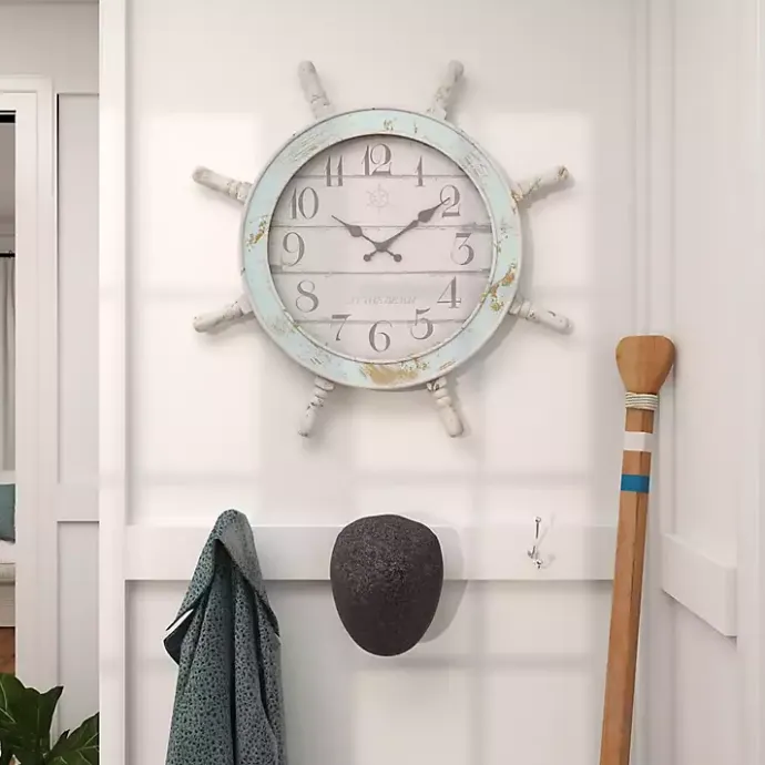 Discount Kirklands Home Wood Ship Wheel Wall Clock